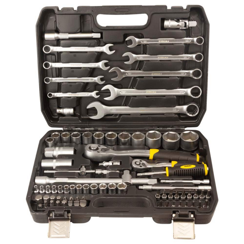 SIGMA Набор торцевых насадок и бит 1/4", 1/2" 82шт CrV mid (6001551)