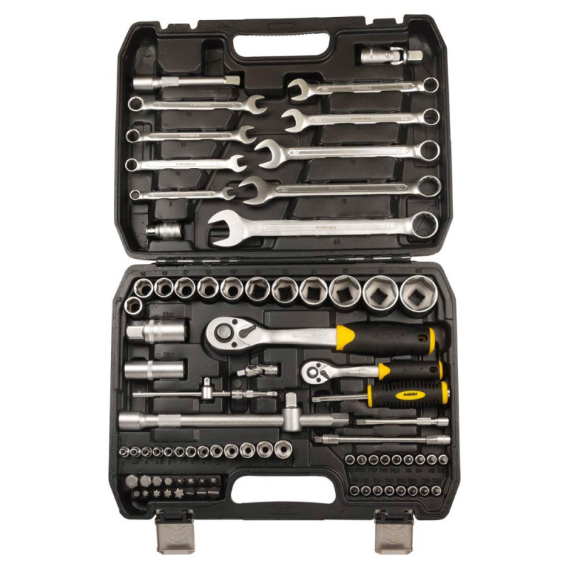 SIGMA Набор торцевых насадок и бит 1/4", 1/2" 82шт CrV mid (6001551)