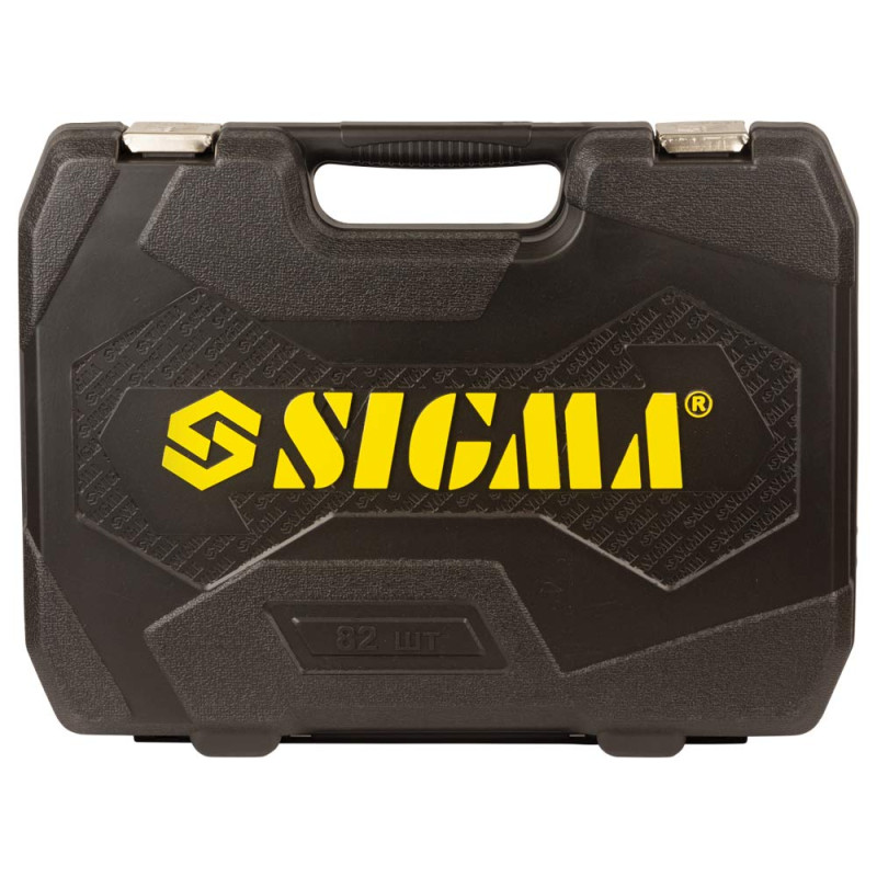 SIGMA Набор торцевых насадок и бит 1/4", 1/2" 82шт CrV mid (6001551)