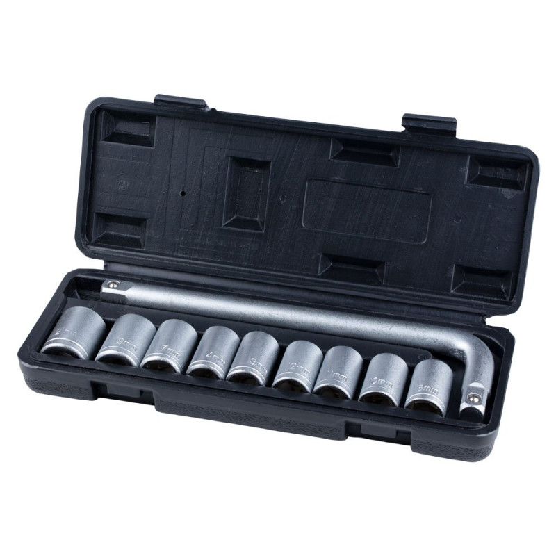 Grad Набор торцевых насадок 1/2" 9шт + вороток (кейс) (6003035)