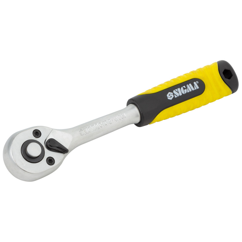 SIGMA Набор торцевых насадок 1/4" + ключ-трещотка и удлинитель 12шт CrV (6003501)