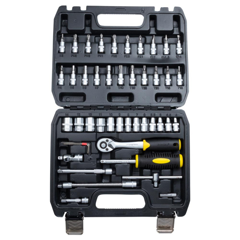 SIGMA Набор насадок торцевых и бит 1/4" 46шт CrV mid (6003511)