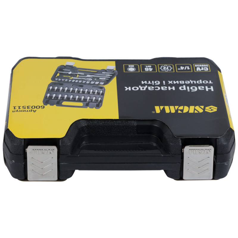 SIGMA Набор насадок торцевых и бит 1/4" 46шт CrV mid (6003511)