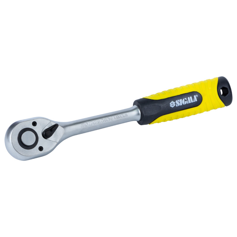 SIGMA Ключ-трещотка 1/2" с набором насадок и удлинителем 12шт CrV mid (6003701)