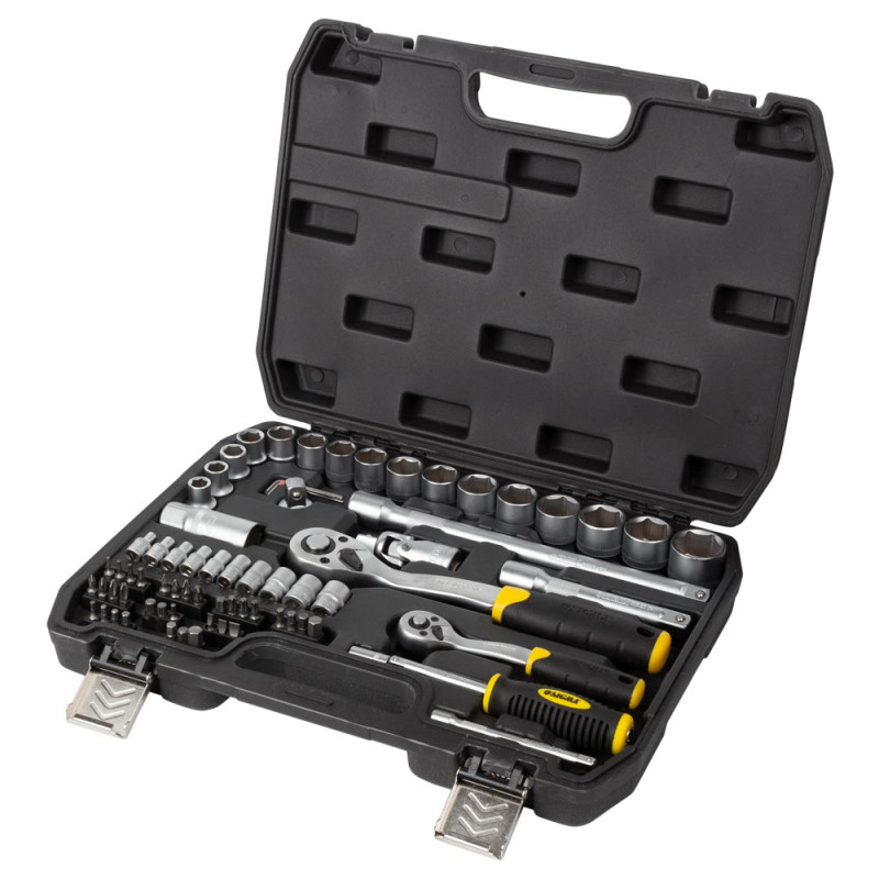 SIGMA Набор торцевых насадок и бит 1/4", 1/2" 72шт CrV mid (6003741)