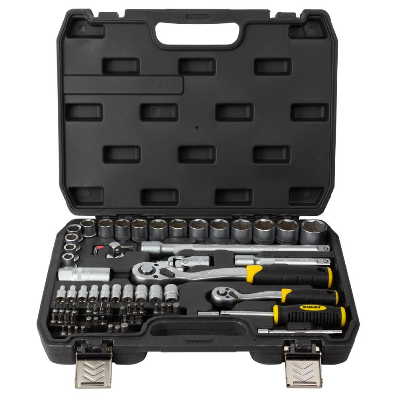 SIGMA Набор торцевых насадок и бит 1/4", 1/2" 72шт CrV mid (6003741)