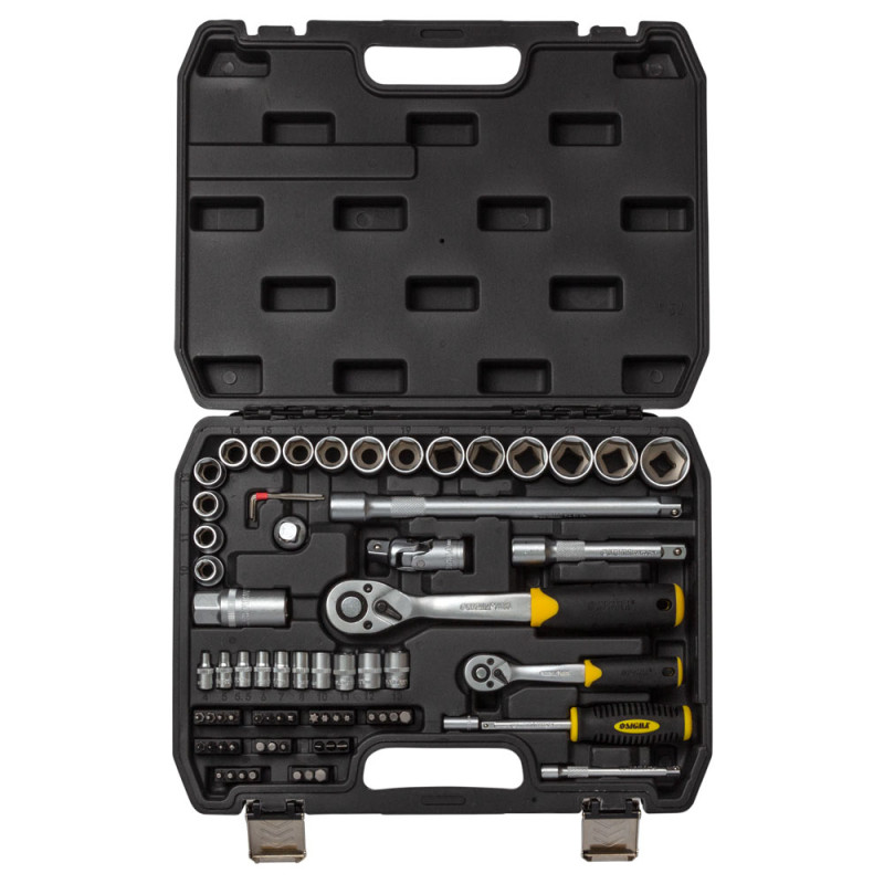 SIGMA Набор торцевых насадок и бит 1/4", 1/2" 72шт CrV mid (6003741)