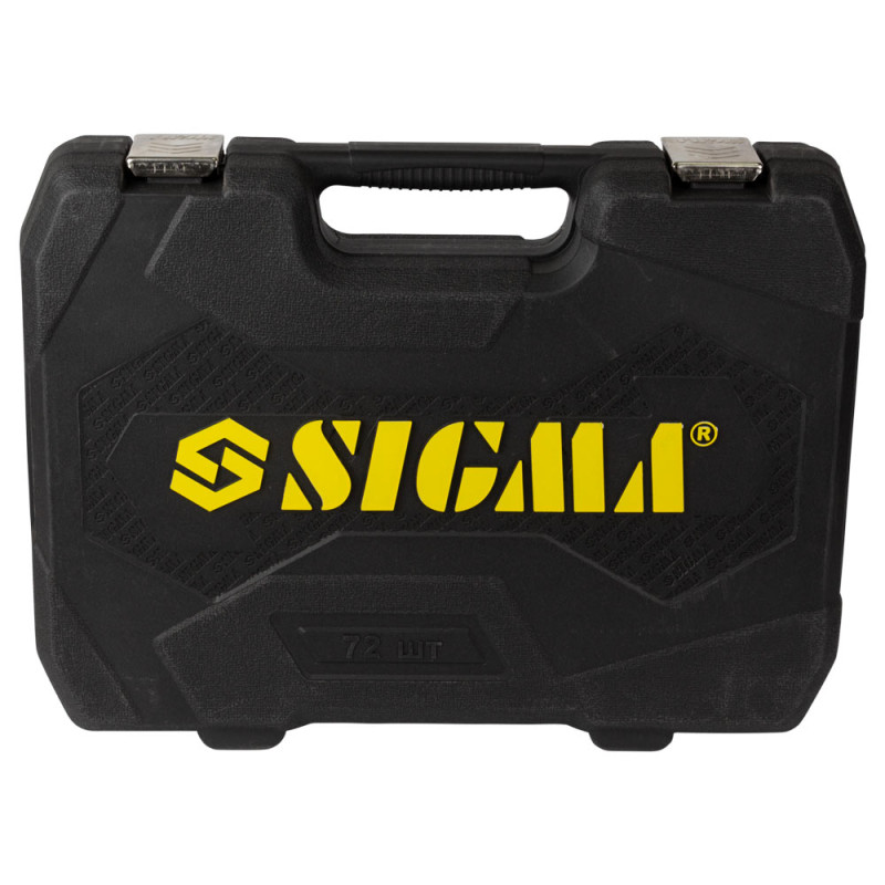 SIGMA Набор торцевых насадок и бит 1/4", 1/2" 72шт CrV mid (6003741)