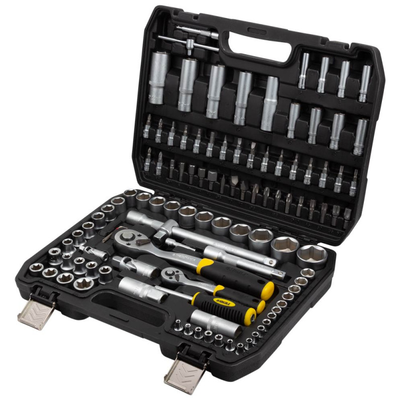 SIGMA Набор насадок торцевых и бит 1/4", 1/2" 110шт CrV mid (6003771)