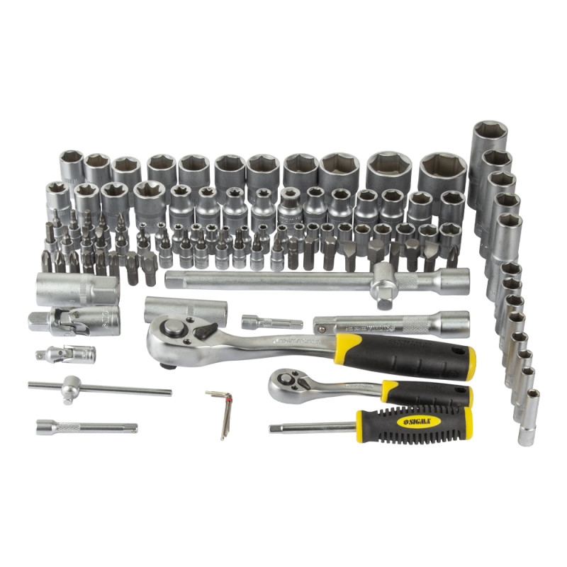 SIGMA Набор насадок торцевых и бит 1/4", 1/2" 110шт CrV mid (6003771)