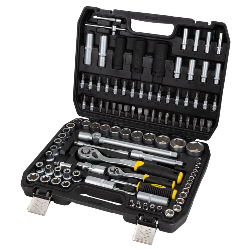 SIGMA Набор торцевых насадок и биты 1/4" 1/2" 114шт CrV (6003781)