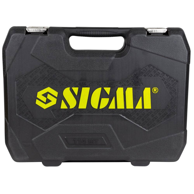 SIGMA Набор торцевых насадок и биты 1/4" 1/2" 114шт CrV (6003781)