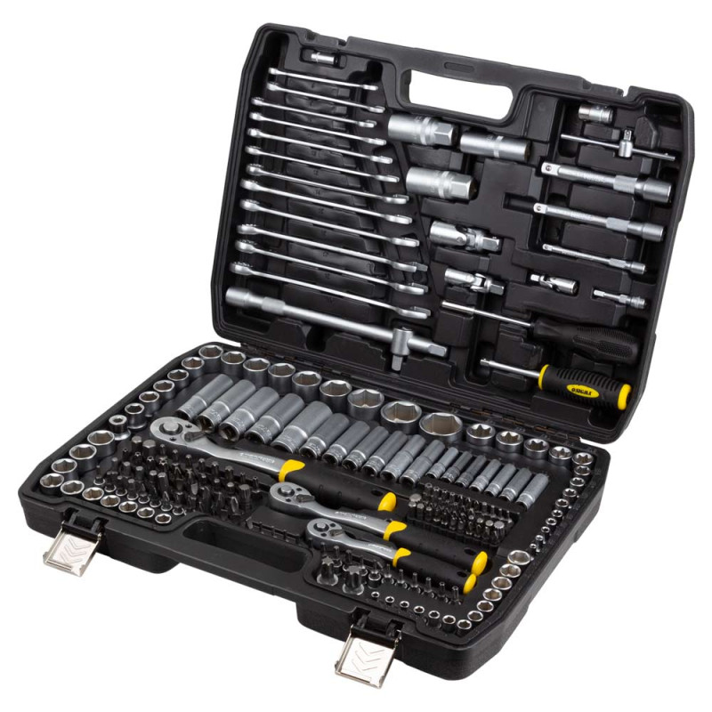 SIGMA Набор торцевых насадок и биты 1/4", 3/8", 1/2" 216шт CrV (6003841)