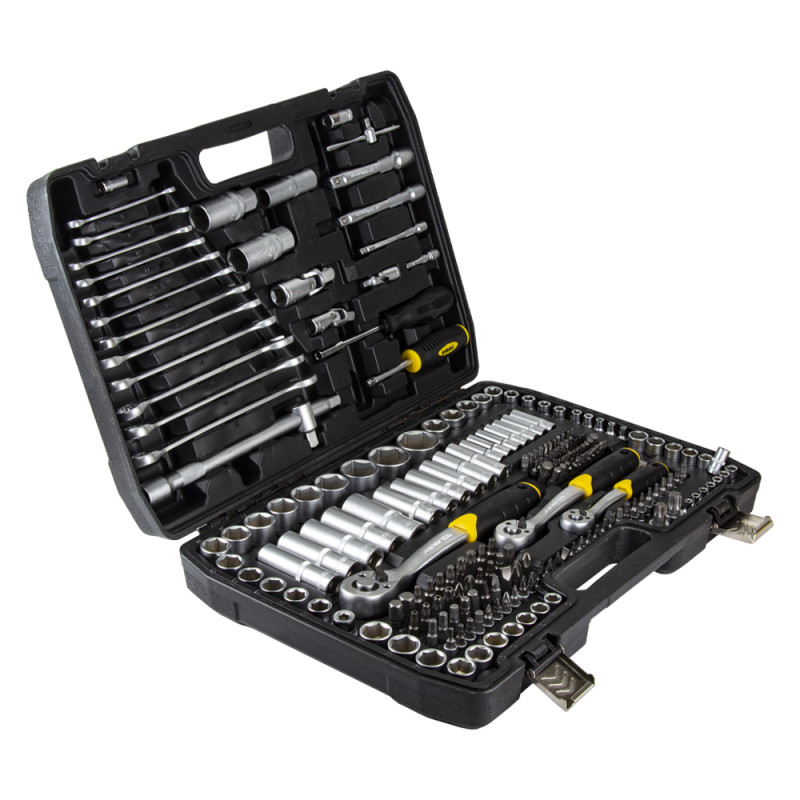 SIGMA Набор торцевых насадок и биты 1/4", 3/8", 1/2" 216шт CrV (6003841)