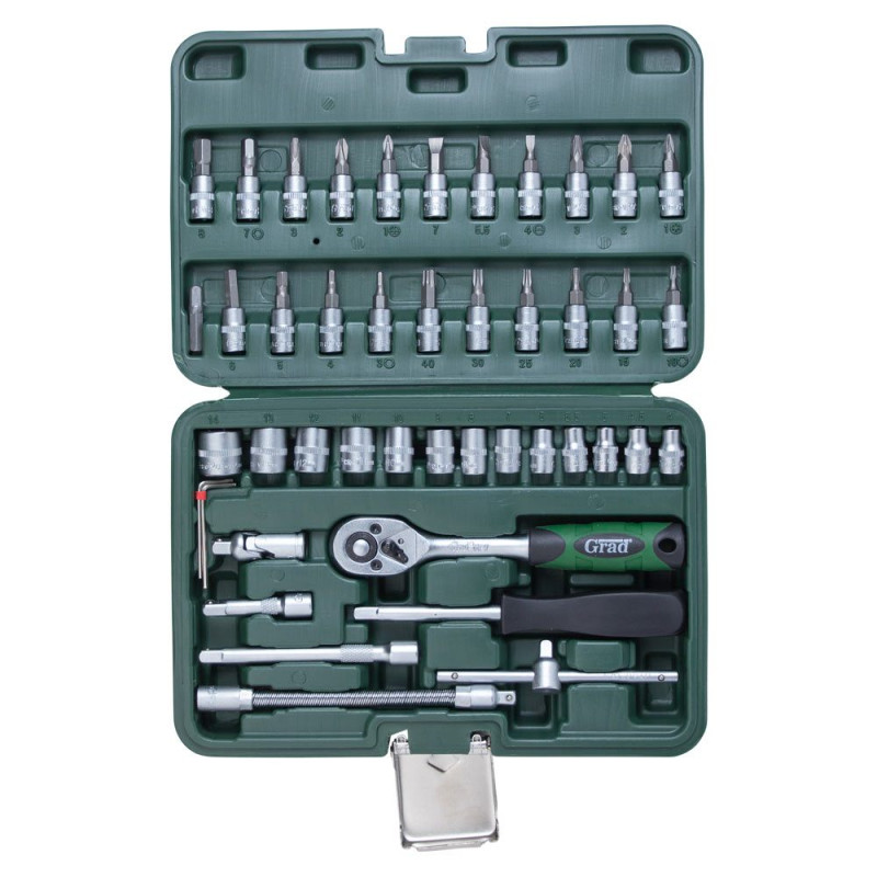 Grad Набор торцевых насадок и бит 1/4" 46шт (6004015)