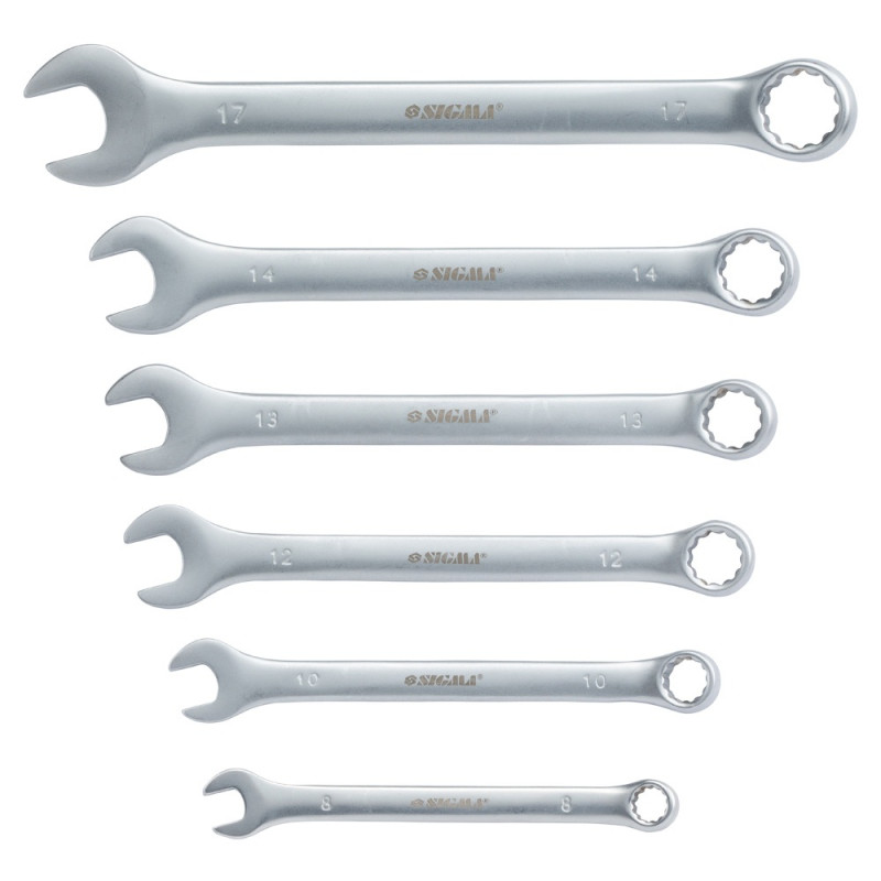 SIGMA Ключи рожково-накидные 6шт 8-17мм CrV satine (6010101)