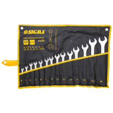 SIGMA Ключи рожково-накидные 14шт 6-24мм CrV satine (тк чехол) (6010161)