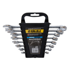 SIGMA Ключи рожково-накидные 8шт 6-19мм CrV head polished (6010191)