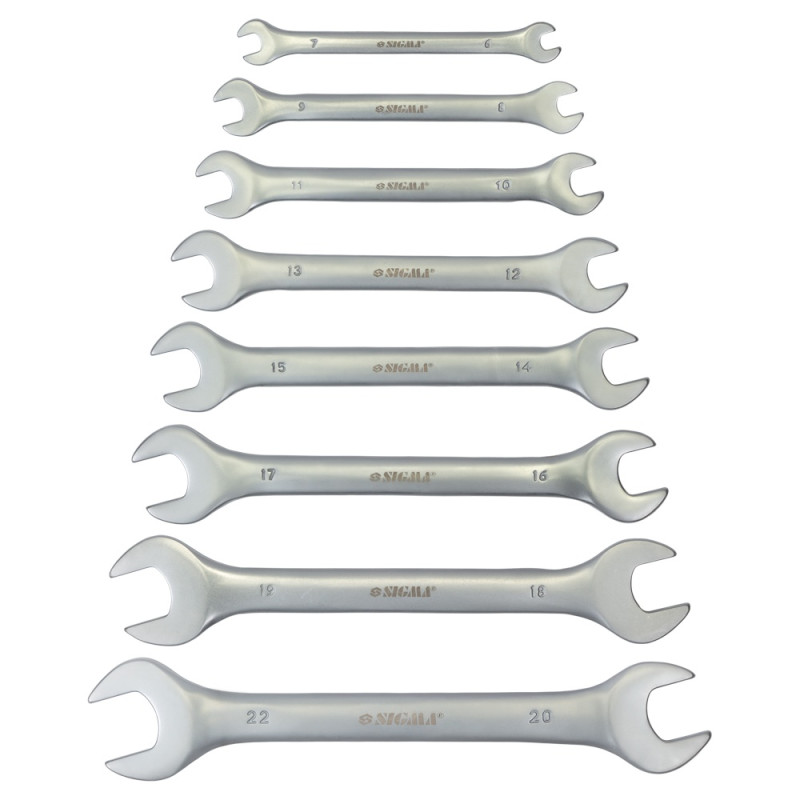 SIGMA Ключи рожковые 8шт 6-22мм CrV satine (6010321)