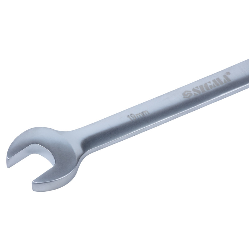 SIGMA Ключи рожково-накидные с трещоткой 11шт (8-17, 19мм) CrV (6010531)