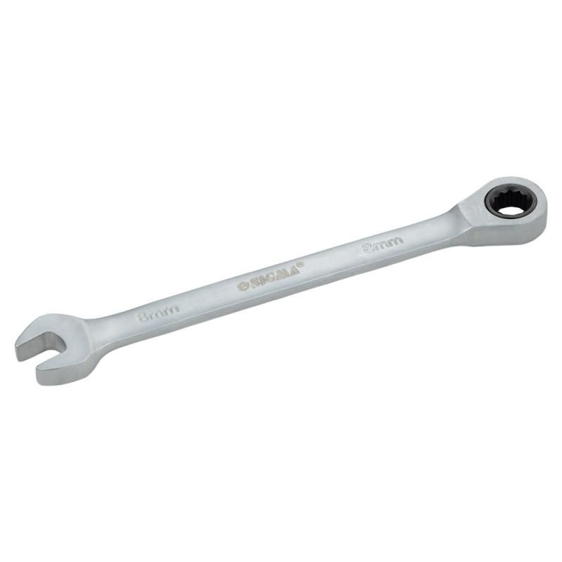SIGMA Ключ рожково-накидный трещеточный 8мм CrV satine (6022081)
