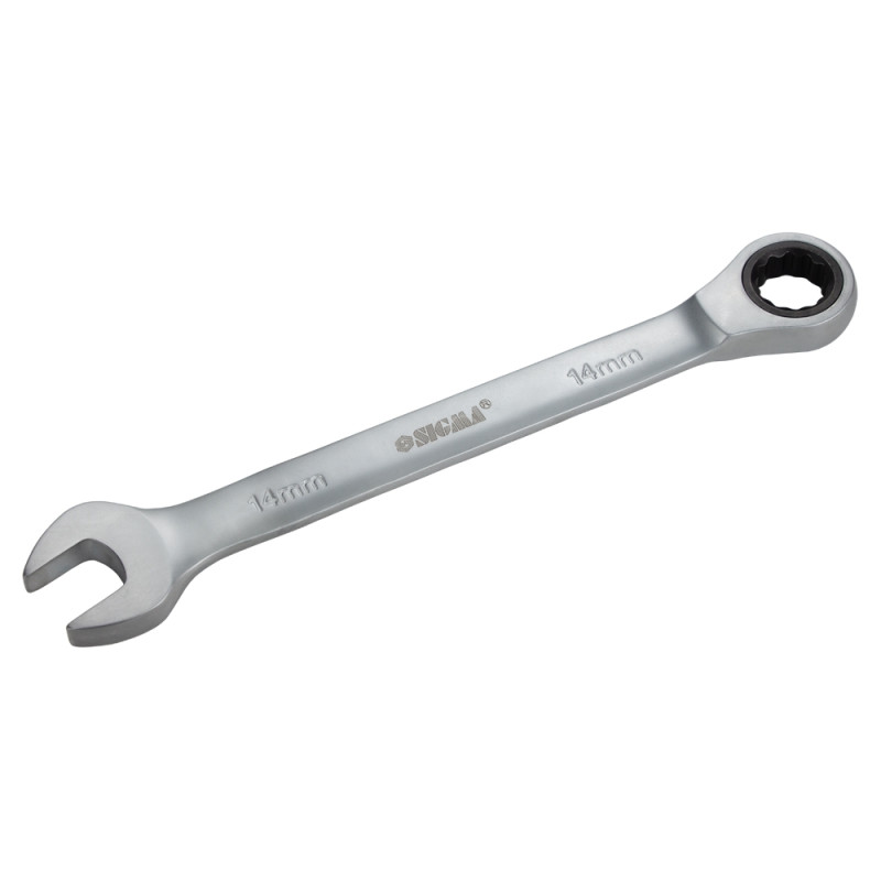 SIGMA Ключ рожково-накидный трещеточный 14мм CrV satine (6022141)