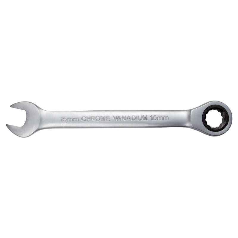 SIGMA Ключ рожково-накидный трещеточный 15мм CrV satine (6022151)