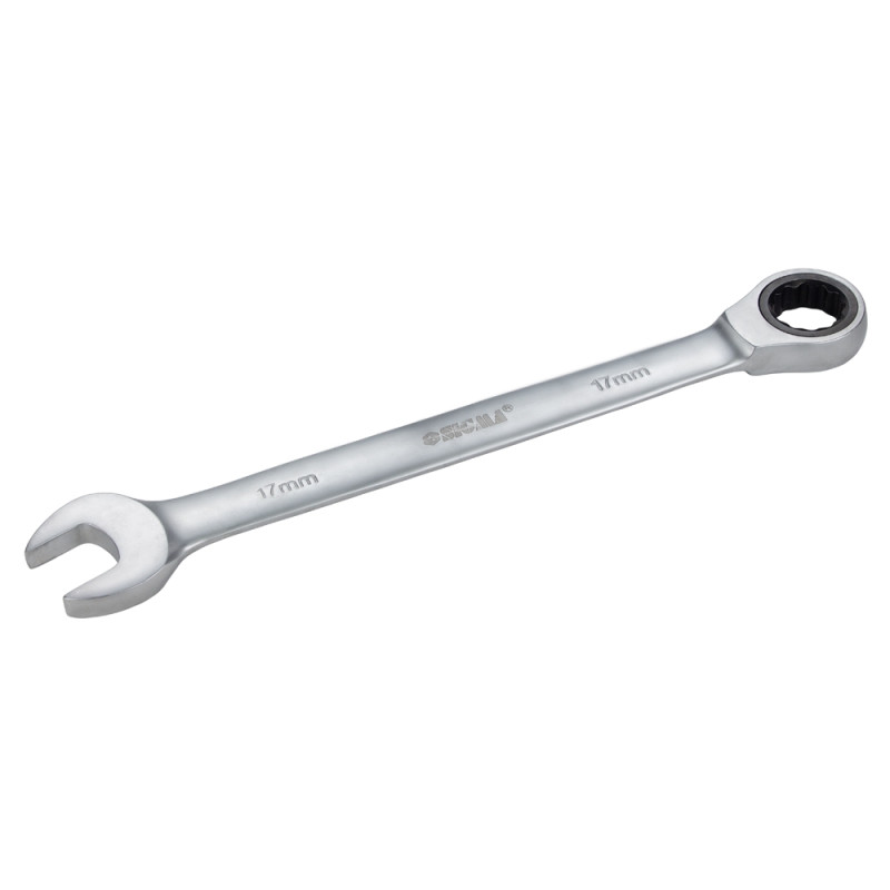SIGMA Ключ рожково-накидный трещеточный 17мм CrV satine (6022171)
