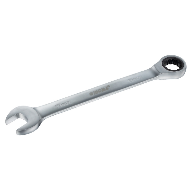 SIGMA Ключ рожково-накидный трещеточный 19мм CrV satine (6022191)