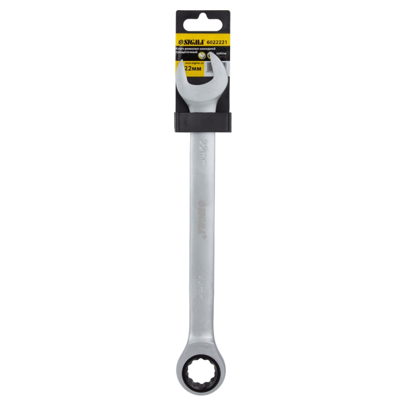 SIGMA Ключ рожково-накидный трещеточный 22мм CrV polished (6022221)