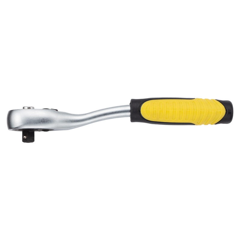 SIGMA Ключ-трещотка с изогнутой ручкой 1/4" 150мм 72T CrV (6050071)