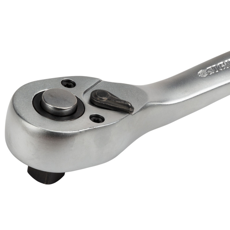 SIGMA Ключ-трещотка с изогнутой ручкой 1/2" 250мм 72T CrV (6050091)