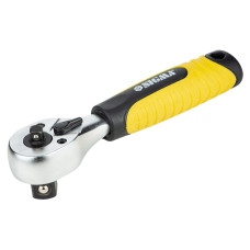 SIGMA Ключ-трещотка двухсторонняя укороченная 1/4"-1/2" 145мм 72T CrV (6050251)