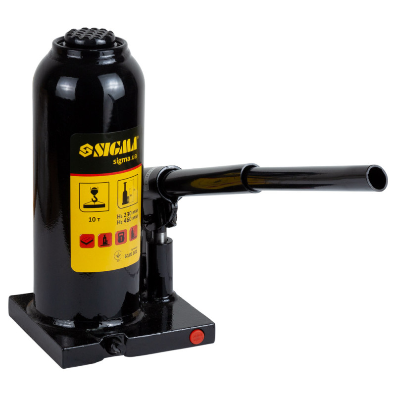 SIGMA Домкрат гидравлический бутылочный 10т H 230-460мм (6101101)
