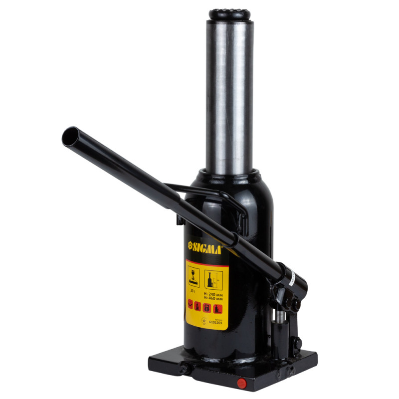 SIGMA Домкрат гидравлический бутылочный 20т H 242-452мм (6101201)