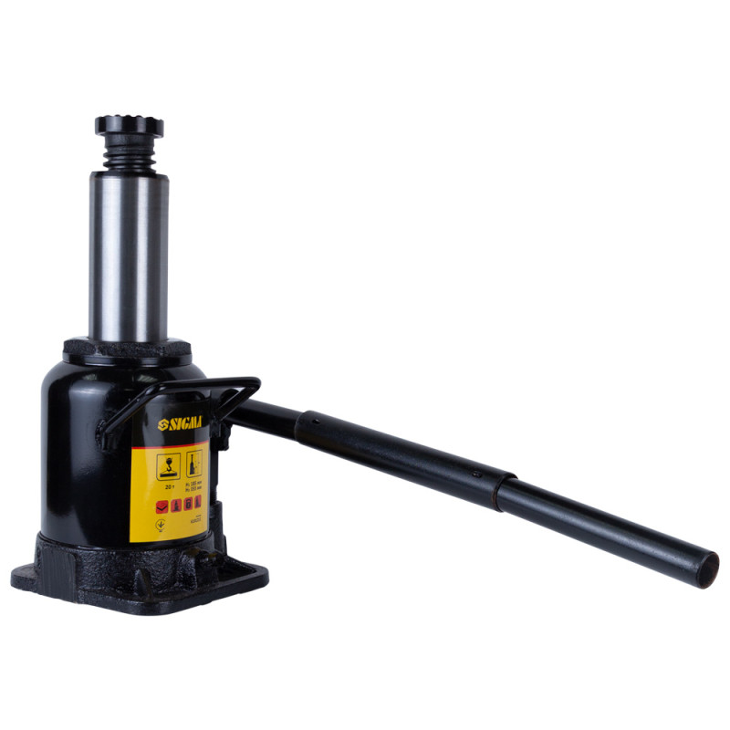 SIGMA Домкрат гидравлический бутылочный низкопрофильный 20т H 185-355мм (6101211)