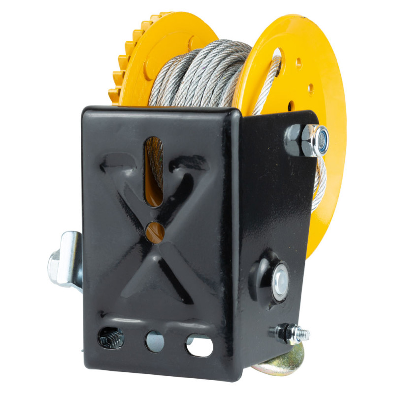 SIGMA Лебедка ручная барабанная стальной трос 10м×5мм, 550кг (6134011)