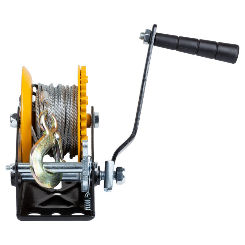 SIGMA Лебедка ручная барабанная стальной трос 10м×5мм, 550кг (6134011)