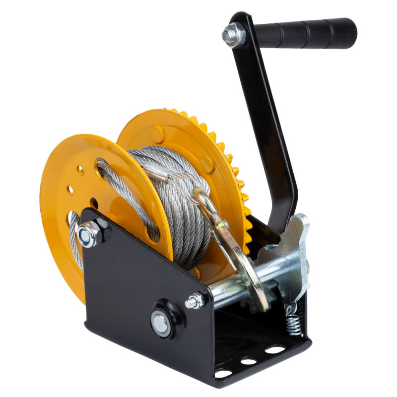 SIGMA Лебедка ручная барабанная стальной трос 10м×5мм, 550кг (6134011)
