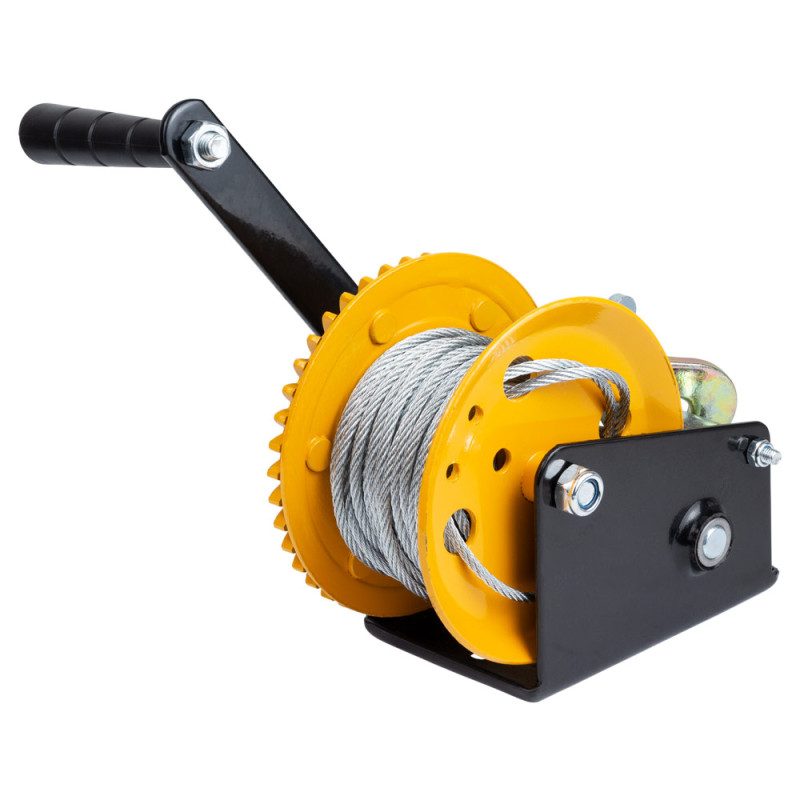 SIGMA Лебедка ручная барабанная стальной трос 10м×5мм, 550кг (6134011)