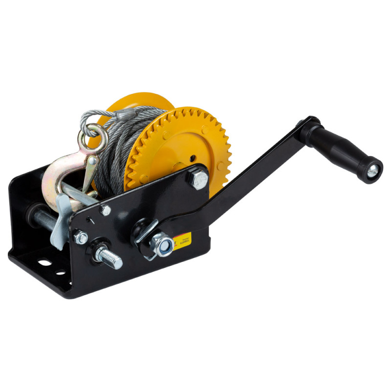 SIGMA Лебедка ручная барабанная стальной трос 10м×5мм, 900кг (6134021)