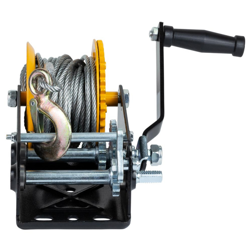 SIGMA Лебедка ручная барабанная стальной трос 10м×5мм, 900кг (6134021)