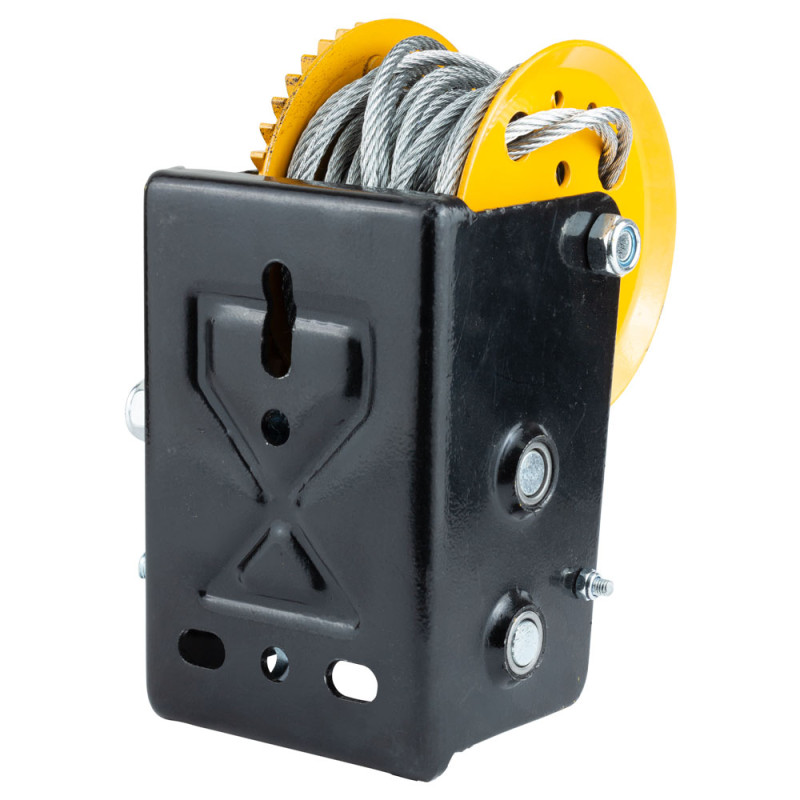 SIGMA Лебедка ручная барабанная стальной трос 10м×5мм, 900кг (6134021)