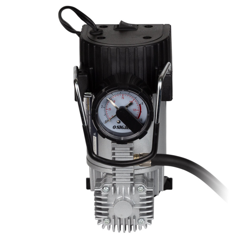 SIGMA Компрессор автомобильный автостоп 12В 180Вт 15А 35л/мин 10бар сумка, переходник на клеммы (6170251)