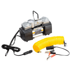 SIGMA Компрессор автомобильный 12В 300Вт 25А 60л/мин 10бар сумка переходник на клеммы (6170281)