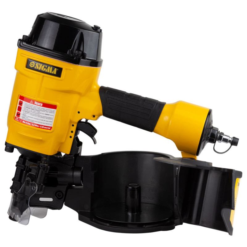 SIGMA Пневмопистолет гвоздозабивной катушечный 1.56л/удар 8бар гвозди 45-70мм (6713511)