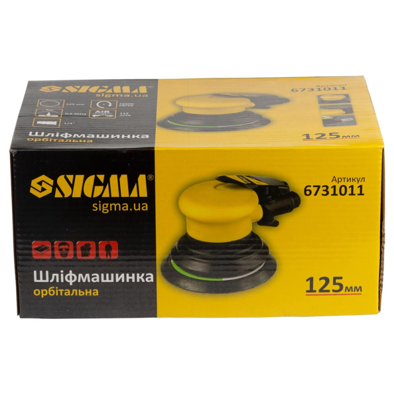 SIGMA Орбитальная шлифмашинка пневматическая 125мм (6731011)