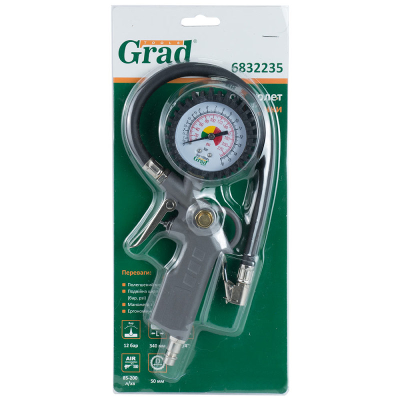 Grad Пневмопистолет для подкачки 85-200л/мин, 12бар (6832235)