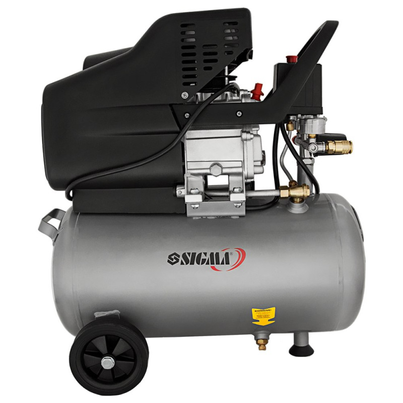 SIGMA Компрессор одноцилиндровый 1.8кВт 230л/мин 8бар 24л (2 крана) (7043131)