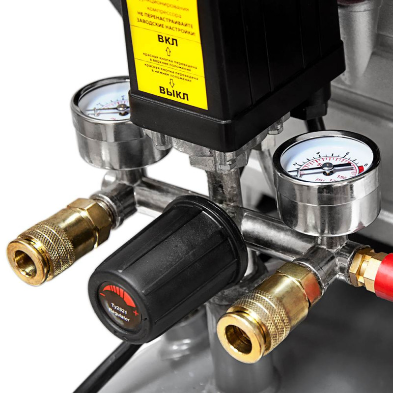 SIGMA Компрессор одноцилиндровый 1.8кВт 230л/мин 8бар 24л (2 крана) (7043131)